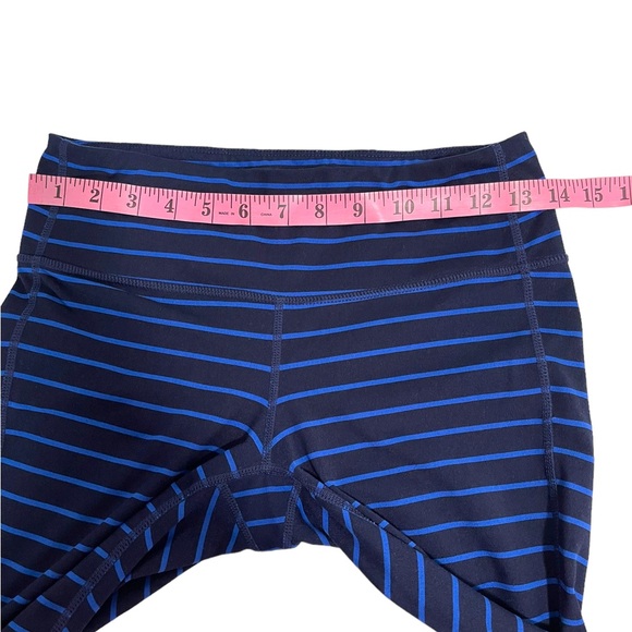 Athleta Leggings Blue Striped Size Small Navy Blue Pull On Athletic Leggings - Picture 8 of 10